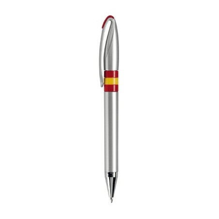 SILVER PLASTIC PEN BANNER SPANISH FLAG