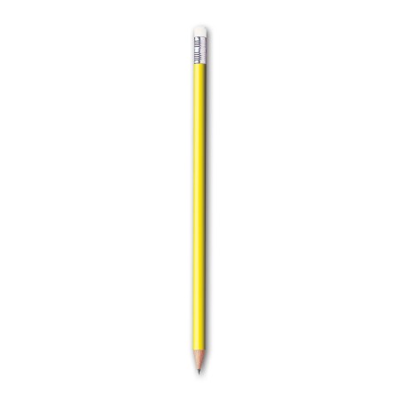 YELLOW ROUND PENCIL WITH ERASER LARIS