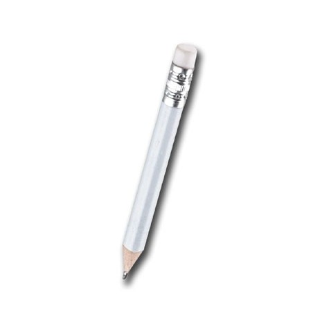 MINI ROUND WHITE PENCIL WITH ERASER LABURA