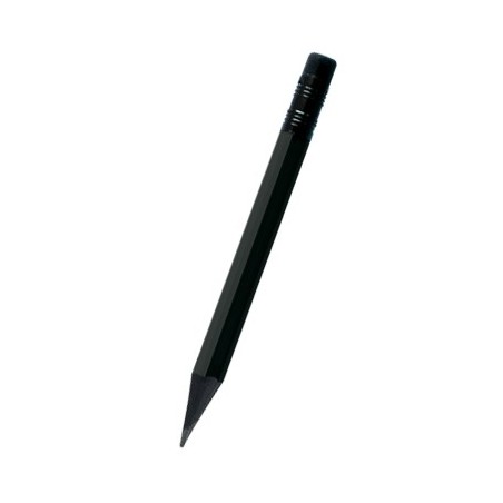 BLACK WOODEN HEXAGONAL MINI PENCIL WITH ERASER LAMBIN