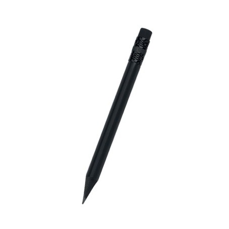 BLACK WOODEN HEXAGONAL MINI PENCIL WITH ERASER LAYUP