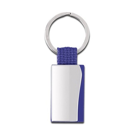 BLUE METALLIC KEY RING BISBI