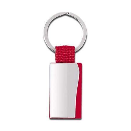 RED METALLIC KEY RING BISBI