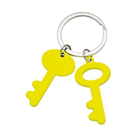 FLUOR YELLOW METALLIC KEY RING KEYTI