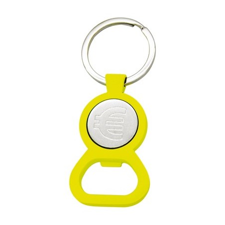 PORTE-CLÉS MÉTALLIQUE TRIDENT JAUNE FLUO