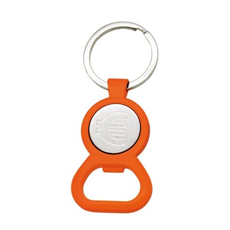 PORTE-CLÉS MÉTALLIQUE TRIDENT ORANGE FLUO