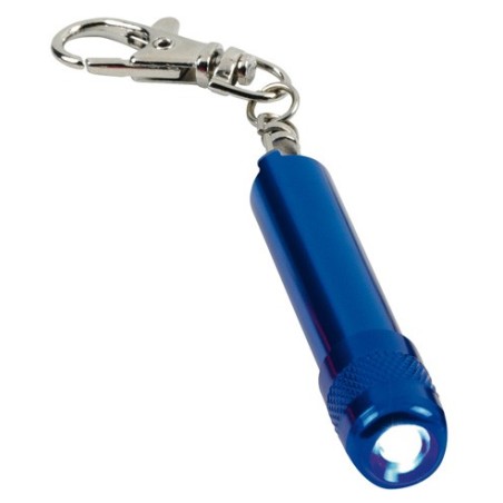 BLUE ALUMINIUM KEYRING TORCH HOOK