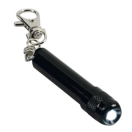 BLACK ALUMINIUM KEYRING TORCH HOOK