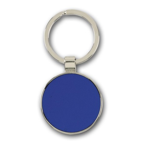 BLUE METAL-LEATHER IMITATION KEY RING TRAFFIC