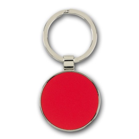 RED METAL-LEATHER IMITATION KEY RING TRAFFIC