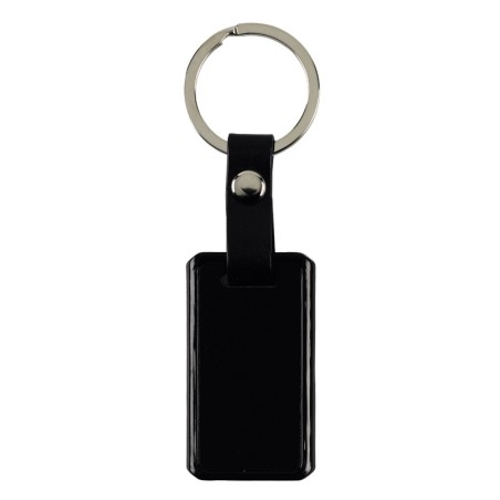 BLACK METALLIC KEY RING LABEL