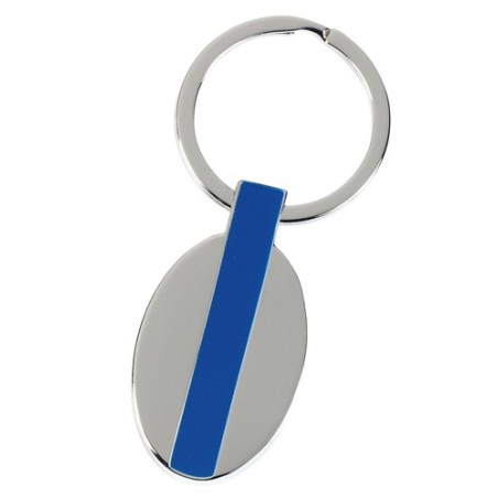 BLUE METALLIC KEY RING LOTUS