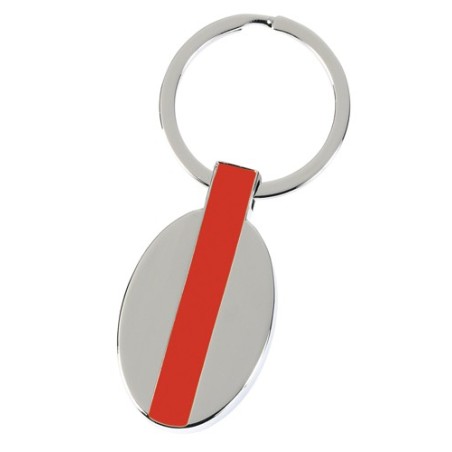 RED METALLIC KEY RING LOTUS