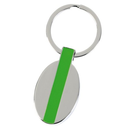 GREEN METALLIC KEY RING LOTUS