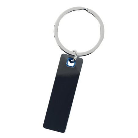 BLUE METALLIC KEY RING IVORY