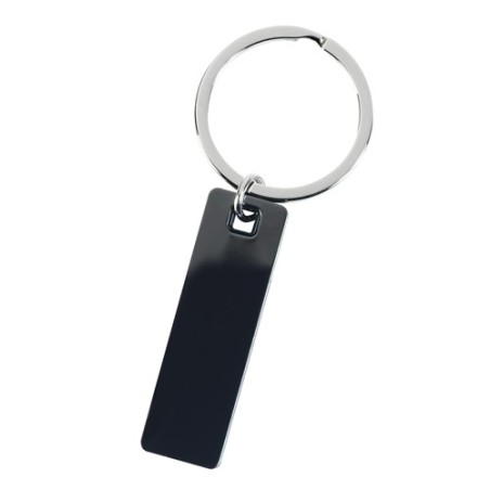 BLACK METALLIC KEY RING IVORY