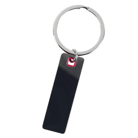 RED METALLIC KEY RING IVORY