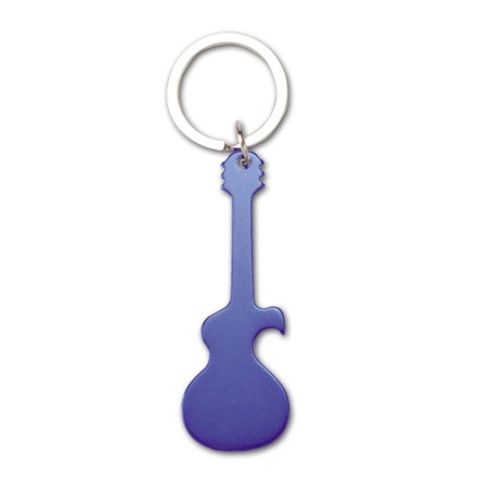 BLUE ALUMINIUM KEY RING GUITAR