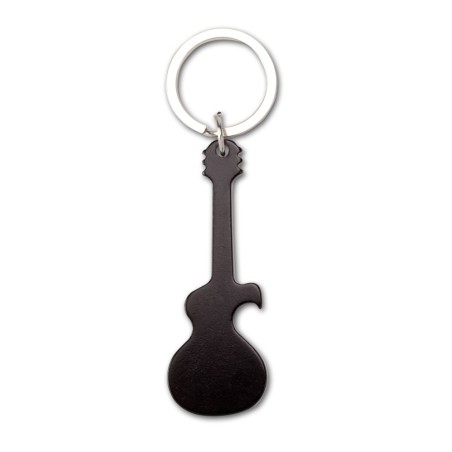 BLACK ALUMINIUM KEY RING GUITAR