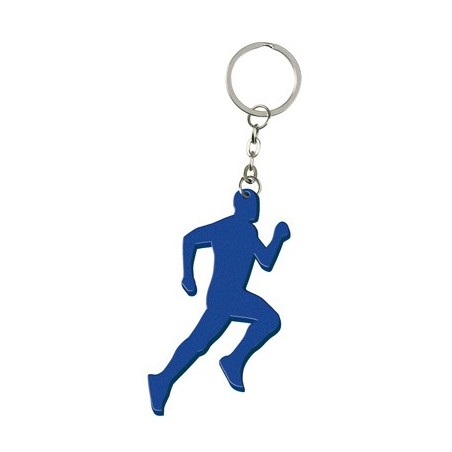 BLUE ALUMINIUM KEY RING RUNNING