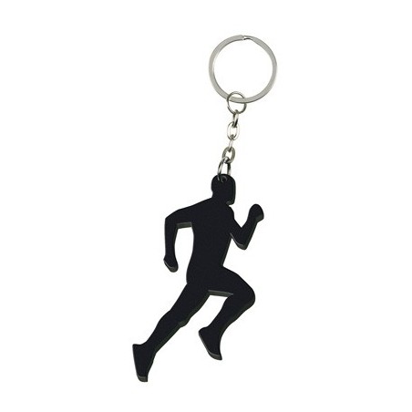 BLACK ALUMINIUM KEY RING RUNNING