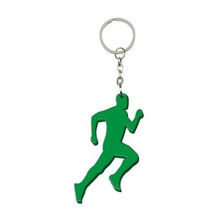 GREEN ALUMINIUM KEY RING RUNNING