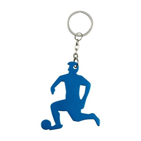 BLUE ALUMINIUM KEY RING FOOTBALL