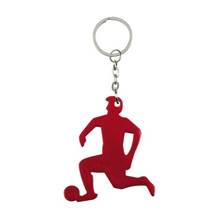 RED ALUMINIUM KEY RING FOOTBALL