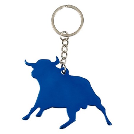 LLAVERO ALUMINIO TORO AZUL