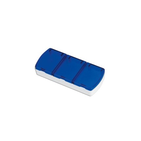 BLUE PLASTIC PILLBOX TRIS