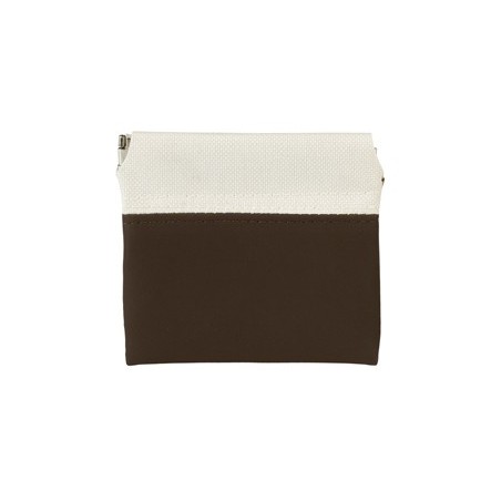 BROWN PU PURSE CLIKCLAC