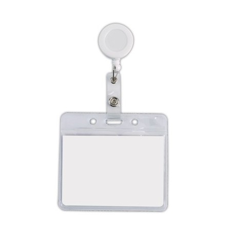 WHITE ID BADGE HOLDER TENSOR