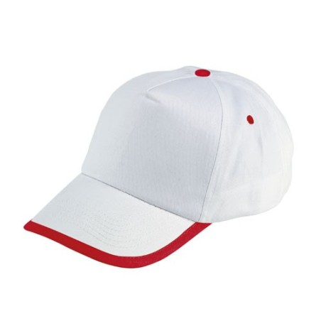 GORRA ALGODON BORDER BLANCA/ROJO