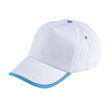 GORRA ALGODON BORDER BLANCA/AZUL