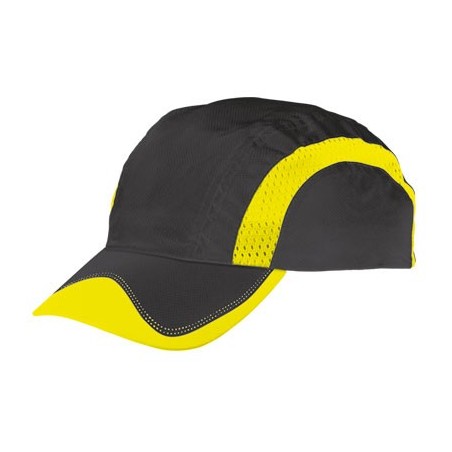 CASQUETTE MICROFIBRE RAID NOIR ET JAUNE