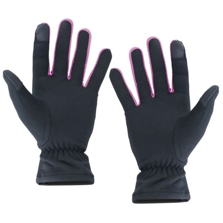 BLACK AND FUCHSIA POLYESTER GLOVE LAVA WITH TOUCH