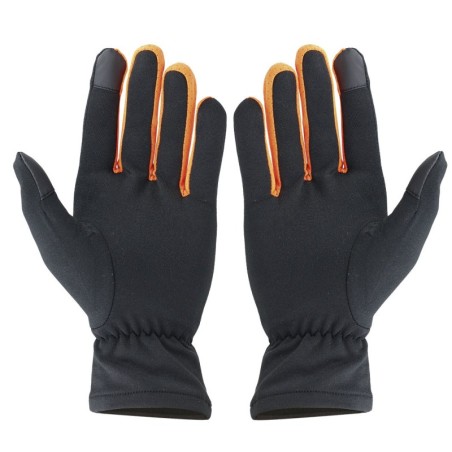 BLACK AND ORANGE POLYESTER GLOVE LAVA WITH TOUCH