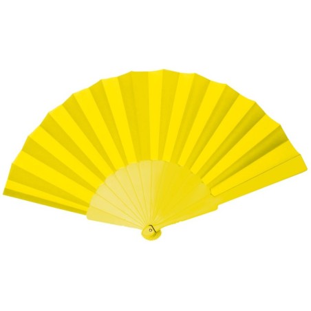 YELLOW PLASTIC HAND FAN FANNY