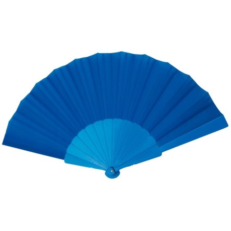 BLUE PLASTIC HAND FAN FANNY