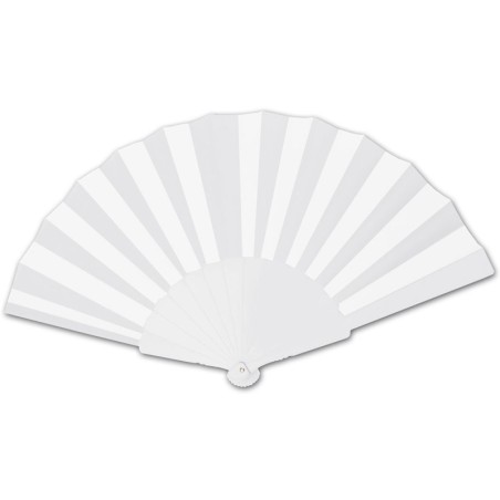 WHITE PLASTIC HAND FAN FANNY