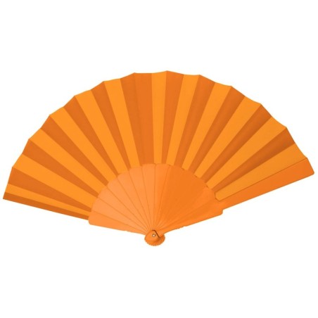 ORANGE PLASTIC HAND FAN FANNY