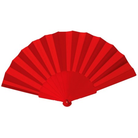 RED PLASTIC HAND FAN FANNY