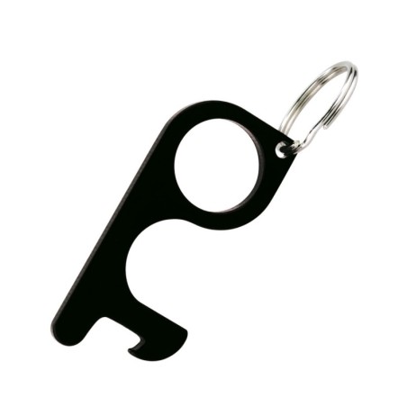 BLACK ALUMINIUM KEYRING ANTICONTACT SORY