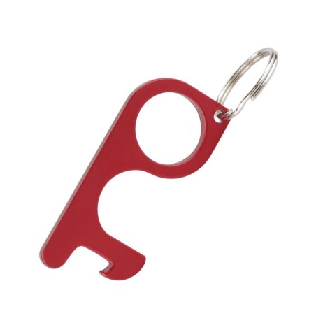 RED ALUMINIUM KEYRING ANTICONTACT SORY