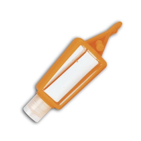 BOUTEILLE MUSTY POUR GEL AVEC  ATTACHE  EN SILICONE ORANGE