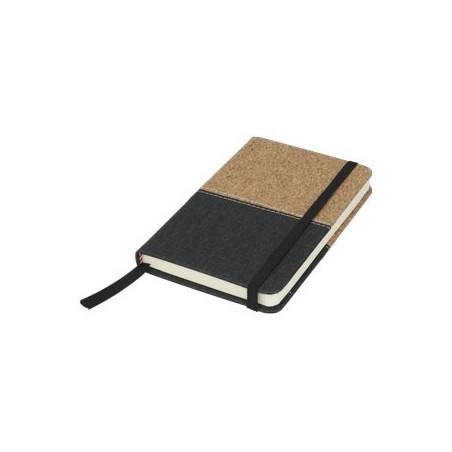 BLACK NOTEPAD. POLYESTER / CORK. 96 SHEETS. TENDER