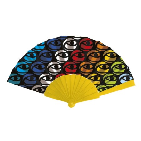 YELLOW PLASTIC HAND FAN ASPLAS+ SUBLIMATION