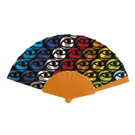 ORANGE PLASTIC HAND FAN ASPLAS+ SUBLIMATION