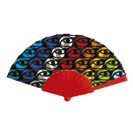 RED PLASTIC HAND FAN ASPLAS + SUBLIMATION