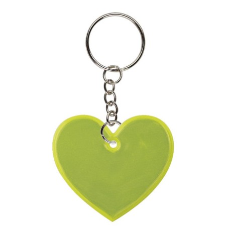 YELLOW REFLECTIVE HEART KERYRING FRIZY